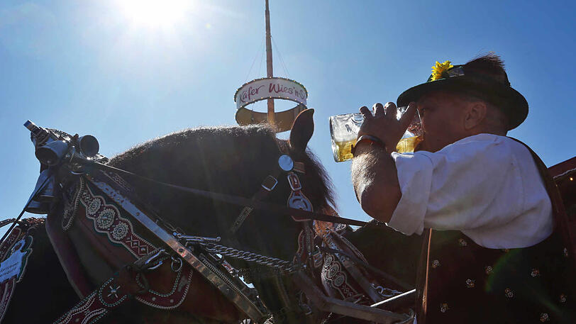 Prost! Bestes Wetter am ersten Wiesn-Tag.