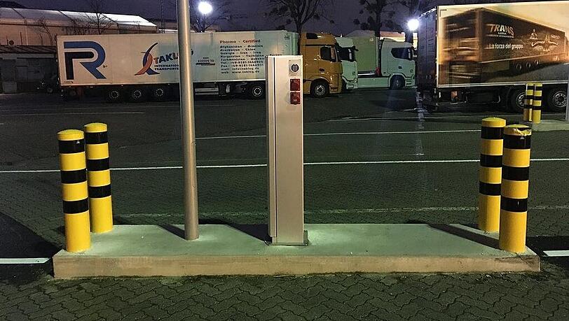 E-Ladesäulen am Großmarkt: Hier sollen Lkw-Fahrer Strom zapfen, um ihre Ladungen zu kühlen