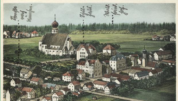 Die Postkarte zeigt Großhadern um das Jahr 1930. Die Postkarte zeigt Großhadern um das Jahr 1930.