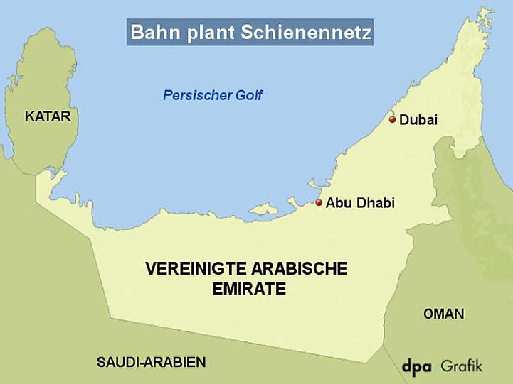 Die Bahn plant ein Schienennetz in den Vereinigten Arabischen Emiraten.