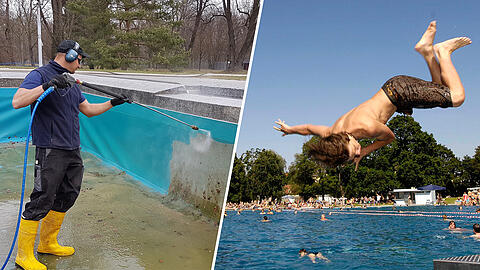 Bereits am Samstag, 29. April, eröffnet das Schyrenbad als erstes Münchner Freibad die Saison.