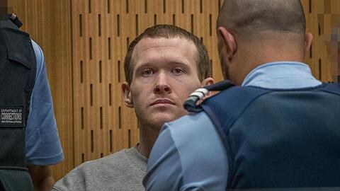 Der Angeklagte Brenton Tarrant erscheint vor dem Obersten Gerichtshof.