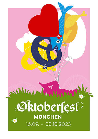 Wie sieht das Oktoberfest-Plakat 2023 aus? 45 Motive stehen zur Auswahl.
