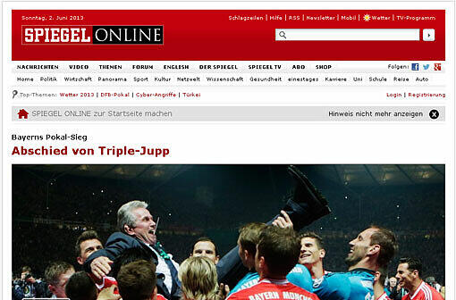 Das schreiben die Websiten der deutschen Zeitungen und Magazine zum DFB-Pokalfinale und dem Triple des FC Bayern München.