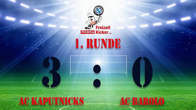 AC Kaputnicks gewann die Partie in der 1. Runde 3:0. AC Kaputnicks gewann die Partie in der 1. Runde 3:0.