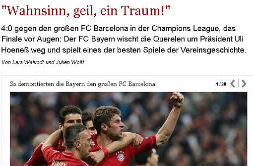 "Wahnsinn, ein Traum", die Welt sagt's mit einem Zitat
