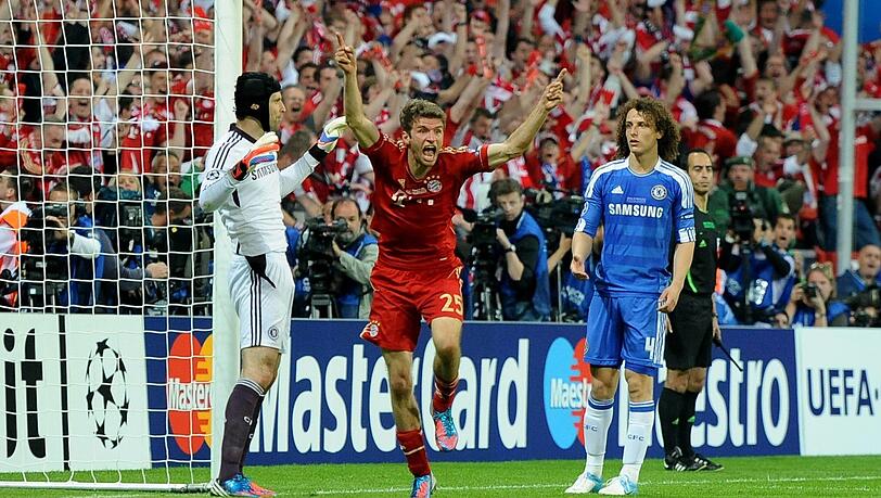 Ein Moment für die Ewigkeit: Müller köpft im Champions-League-Finale 2012 den vermeintlichen Siegtreffer gegen den FC Chelsea. Ein Moment für die Ewigkeit: Müller köpft im Champions-League-Finale 2012 den vermeintlichen Siegtreffer gegen den FC Chelsea.