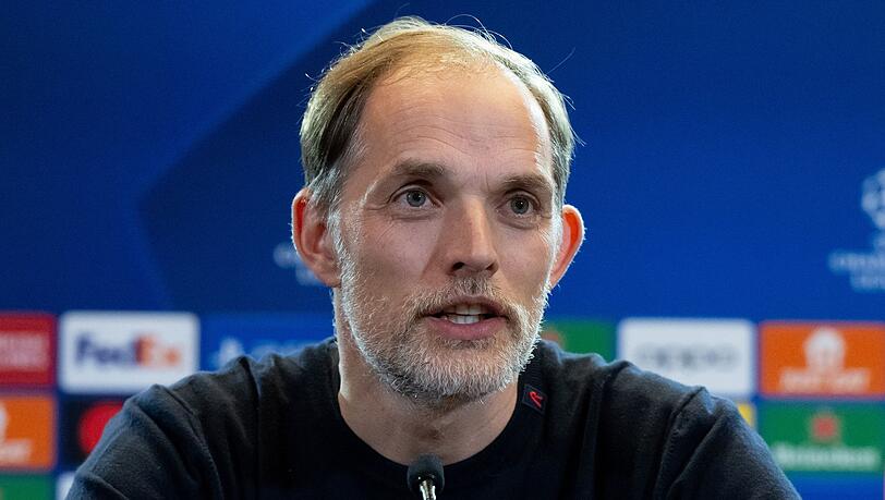 Bayern Münchens Trainer Thomas Tuchel bei einer Pressekonferenz in Rom.