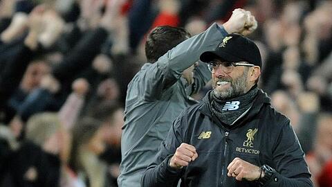 Liverpools Trainer Jürgen Klopp bejubelt einen Treffer gegen den FC Arsenal.