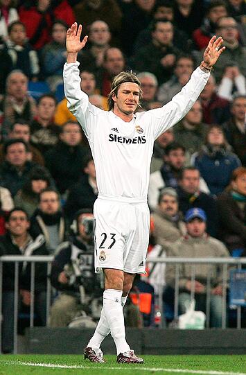 David Beckham spielte auch bei Real Madrid, trug dort die Rückennummer 23.