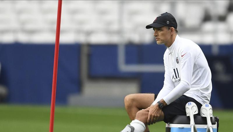 Wird gegen Atalanta Bergamo trotz seiner Fußverletzung an der Seitenlinie stehen: Trainer Thomas Tuchel von Paris Saint-Germain. Wird gegen Atalanta Bergamo trotz seiner Fußverletzung an der Seitenlinie stehen: Trainer Thomas Tuchel von Paris Saint-Germain.