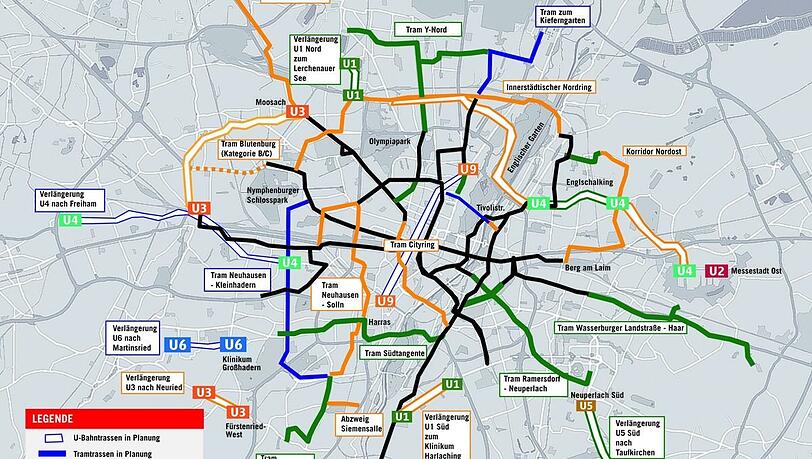 Norden, Osten, Süden, Westen: So sehen die Linien aus, die die Stadt schon konkret plant oder angedacht hat. Norden, Osten, Süden, Westen: So sehen die Linien aus, die die Stadt schon konkret plant oder angedacht hat.