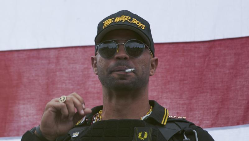 Henry "Enrique" Tarrio, Anführer der Proud Boys, während einer Kundgebung.