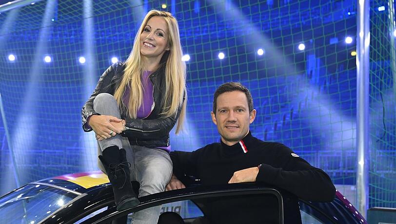 Andrea Kaiser und Sébastien Ogier freuen sich auf die "TV total Autoball WM".
