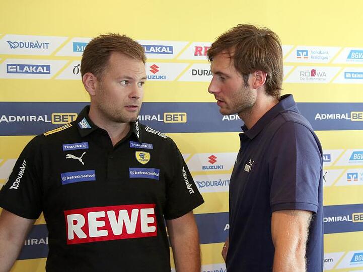 Neu bei den Rhein-Neckar Löwen: Trainer Kristjan Andresson (l) und Rückkehrer Uwe Gensheimer.