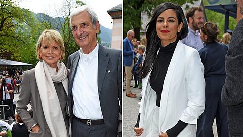Uschi Glas (li.) mit ihrem Ehemann Dieter Hermann und Collien Ulmen-Fernandes (re.) bei der Eröffnung der Oberammergauer Passionsspiele.