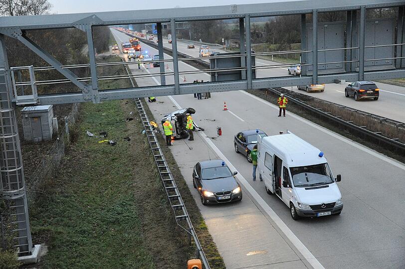 Die Unfallstelle auf der A 92 nahe Unterschleißheim.