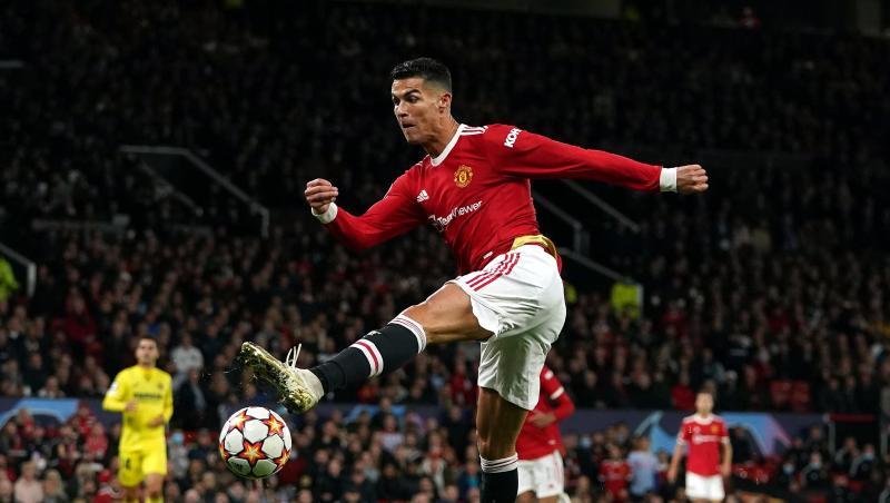 Cristiano Ronaldo von Manchester United beim Spiel gegen den FC Villarreal in Aktion.