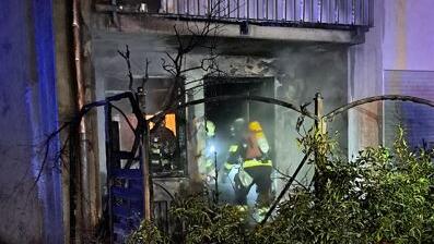 Die ausgebrannte Wohnung. Die ausgebrannte Wohnung.