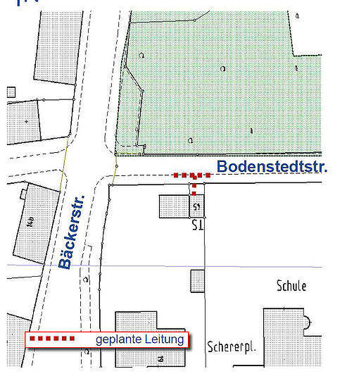 Eine bestehende Netztrafostation in der Bodenstedtstraße 45 wird erneuert
