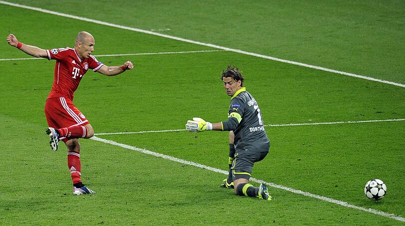 Ein Moment für die Ewigkeit: Arjen Robben überwindet Roman Weidenfeller im Champions-League-Finale 2013