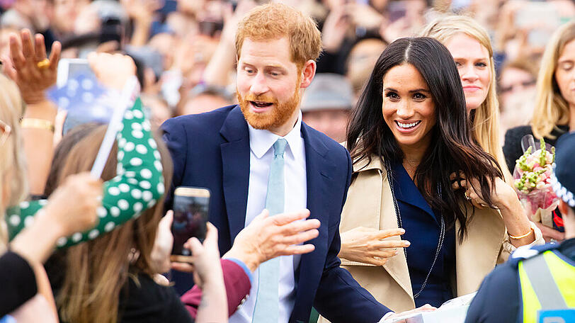 Harry und Meghan 2018 mit Fans in Australien