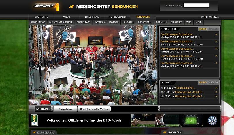 Ein Thema beim "Doppelpass" in Sport1 der Nürnberg-Sieg gegen Düsseldorf.