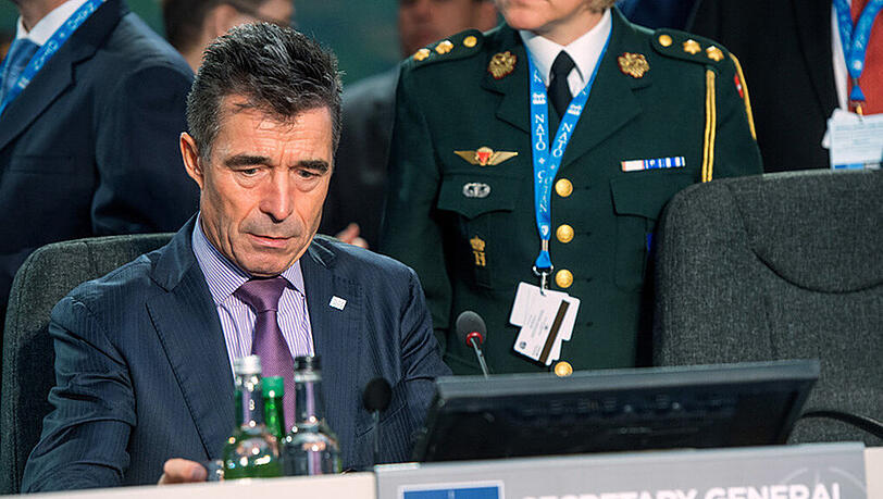 Nato-Generalsekretär Anders Fogh Rasmussen bei einer Sitzung des Nato-Gipfels in newport. Nato-Generalsekretär Anders Fogh Rasmussen bei einer Sitzung des Nato-Gipfels in newport.