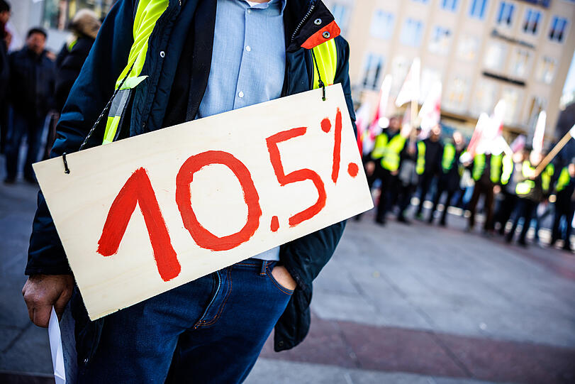Die Forderung: "10,5 %" mehr Lohn.