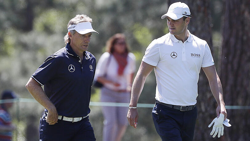 Die deutschen Stars beim US Masters in Augusta: Bernhard Langer (links) und Martin Kaymer. Die deutschen Stars beim US Masters in Augusta: Bernhard Langer (links) und Martin Kaymer.