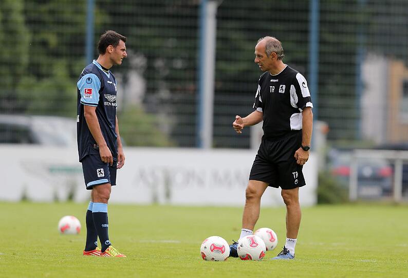 1860-Zugang Grzegorz Wojtkowiak (hier mit Trainer Reiner Maurer)