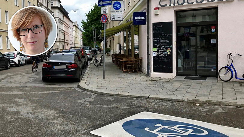 Knapp 70 ausgewiesene Fahrradstraßen hat München mittlerweile, gut sichtbar gekennzeichnet - wie hier auf der Baldestraße.