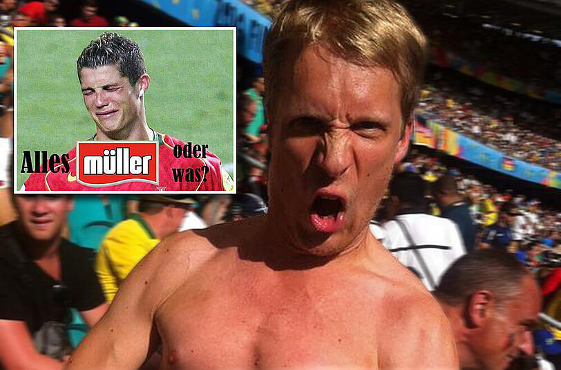 "Alles Müller oder was?" - Oliver Pocher imitiert Cristiano Ronaldos Torjubel.