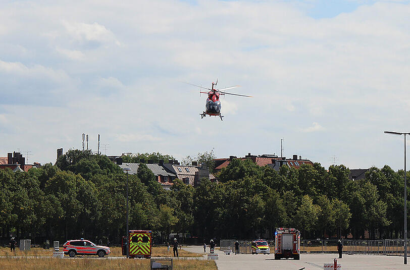 Hier startete der Rettungshelikopter in der Innenstadt, um das Leben des Neugeborenen am Münchner Flughafen zu retten.
