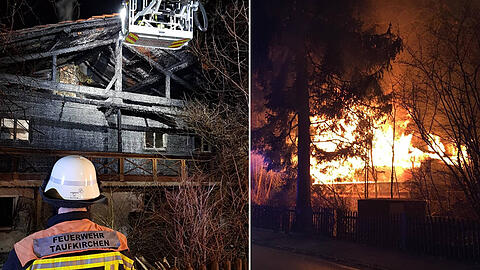 Die Freiwillige Feuerwehr Taufkirchen war mehrere Stunden im Einsatz um den Brand zu löschen.