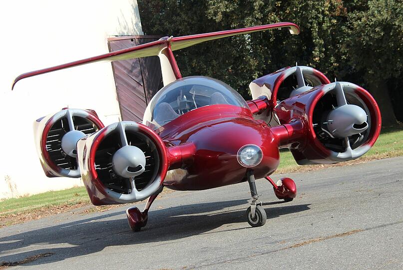 Könnte auch aus einem Science-Fiction-Film stammen: Dieses Flugmobil ist einer der Prototypen des US-Entwicklers Paul Moller.