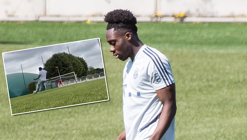 Fleißig: Alphonso Davies kickt auch im Urlaub. Fleißig: Alphonso Davies kickt auch im Urlaub.