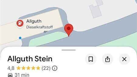 F&uuml;r eine kurze Zeit war der Allguth-Stein sogar eine Sehensw&uuml;rdigkeit bei Google Maps.