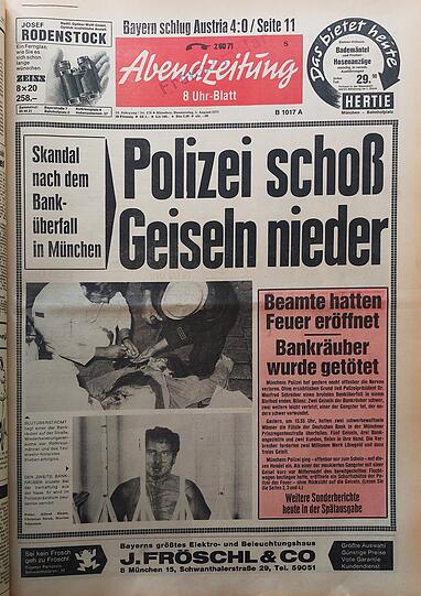 Der Polizeieinsatz endet in einem Desaster: die AZ-Schlagzeile vom
5. August 1971.