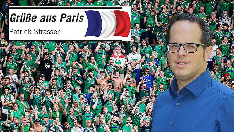 AZ-Reporter Patrick Strasser hat einen Ohrwurm vom Will-Grigg-Lied der nordirischen Fans. AZ-Reporter Patrick Strasser hat einen Ohrwurm vom Will-Grigg-Lied der nordirischen Fans.