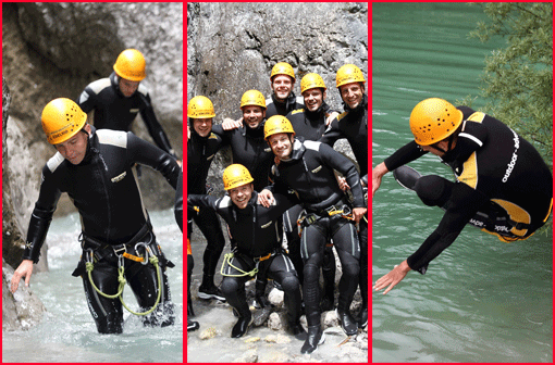 Die Löwen beim Team-Building: Beim Trainingslager in Bad Häring stand am Freitag Canyoning auf dem Programm. Die Bilder aus den Schluchten!