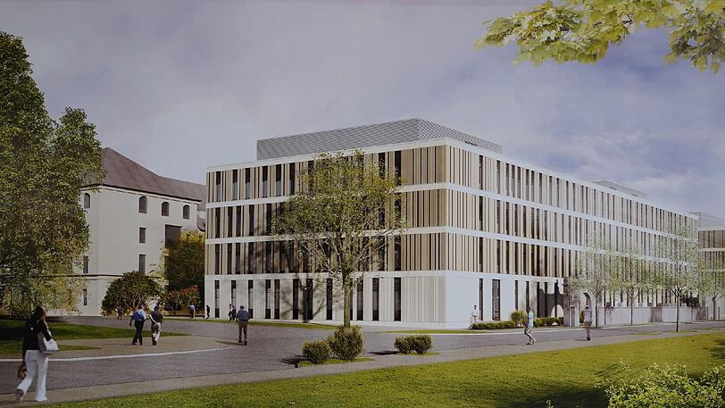 Die LMU-Portalklinik in der Innenstadt im Modell.