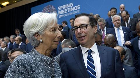 IWF-Direktorin Christine Lagarde und US-Finanzminister Steven Mnuchin bei der Frühjahrstagung in Washington.