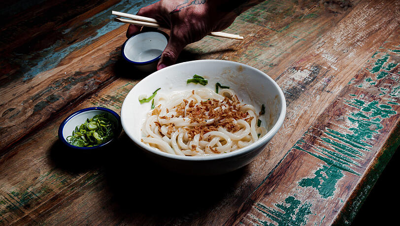 Udon Carbonara. Udon Carbonara.