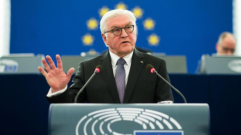 Bundespräsident Frank-Walter Steinmeier spricht bei der feierlichen Sitzung des Europaischen Parlaments in Straßburg.