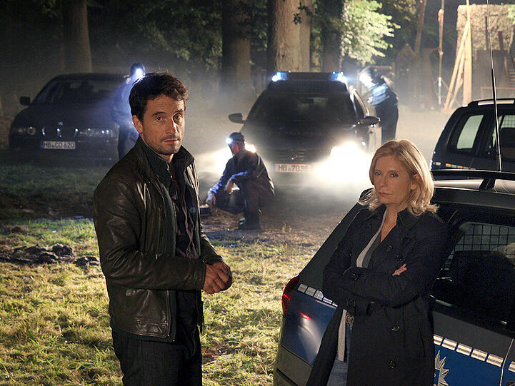 Am "Tatort": Die Bremer Hauptkommissare Inga Lürsen (Sabine Postel) und Stedefreund (Oliver Mommsen)