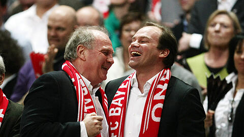 Böser Bulle, guter Bulle: Präsident Uli Hoeneß und Sportdirektor Christian Nerlinger.