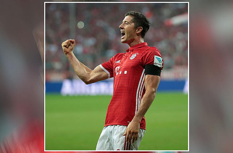 FCB-Knipser Robert Lewandowski zeigt seine Jubelfaust.