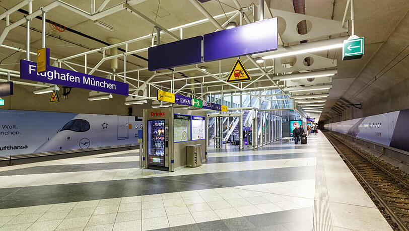 Die S-Bahnstation am Münchner Flughafen: Hier soll bis 2025 eine Expressverbindung ankommen, wenn es nach der Lufthansa geht.