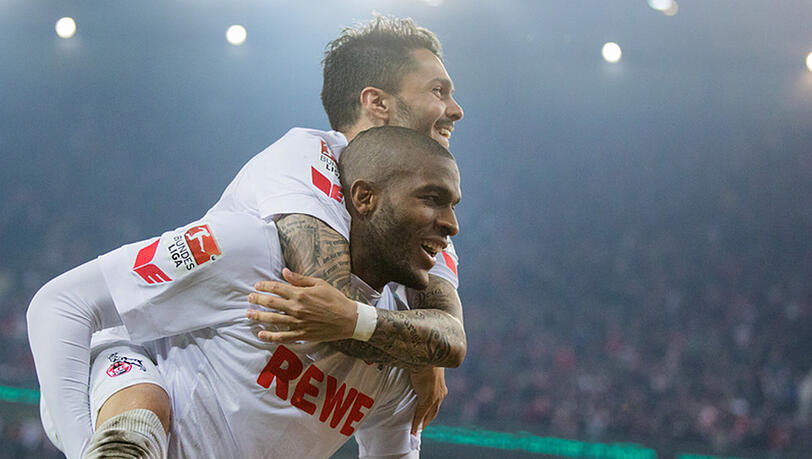Modeste und Bittencourt jubeln über den Sieg. Modeste und Bittencourt jubeln über den Sieg.